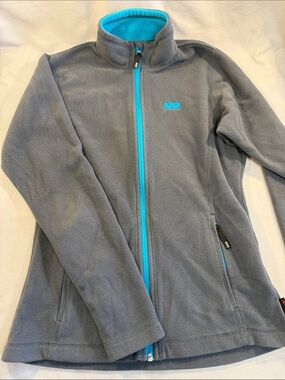 Helly Hansen Grey Fleece Jacket with Turquoise Accents